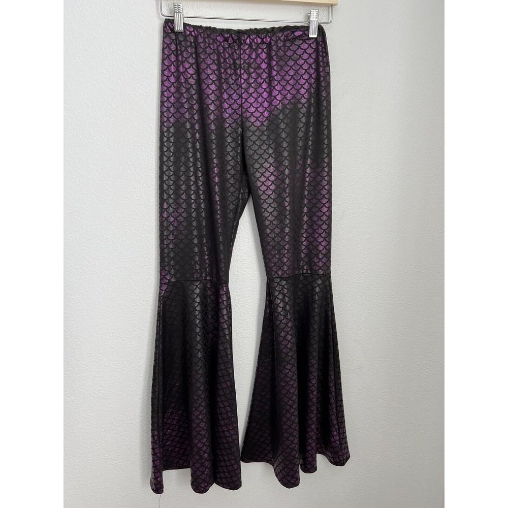 FORUM Women's Halloween Shimmer Stretch Bell Bottom Pants Mermaid Costume